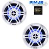PIMAR COPPIA CASSE MARINE NAUTICHE 150W LED BLU PER BARCA GOMMONE ALTOPARLANTI NAUTICA