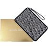 Michael Kors pochette a mano clutch in pelle e strass 34F2ST9W3S nera argento