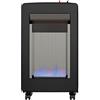 Brightium Stufa a gas da interno, fiamma blu, design compatto, colore nero, ideale per riscaldare spazi e uso domestico.