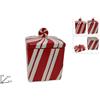 DUE ESSE CHRISTMAS srl 1 Pezzo Barattolo Decorativo in Ceramica Rosso Bianco 18 cm 2 Colori