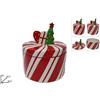 DUE ESSE CHRISTMAS srl 1 Pezzo Barattolo Decorativo in Ceramica Rosso Bianco 23 cm 2 Colori
