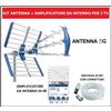EDISION Kit Antenna Tv Digitale Terrestre Centralino Amplificatore da Interno 3 Uscite