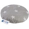 Medi Partners Cuscino termico microonde con noccioli di ciliegia 180g 15cm 100% Cotone Riscaldante Cuscino Cervicale per terapia del freddo e del calore (stelle bianche con grigio)