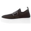 Hogan scarpe donna H645 Sneaker H-Stripes calzino slip-on in tessuto nero
