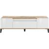 TopQuality Furniture Mobile Porta TV Bianco Laccato Acero 160 cm Madia Bassa per Soggiorno