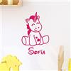 Ambiance Sticker Adesivo Personalizzabile con Nome e Nome Personalizzabile, Decorazione da Parete per Camera dei Bambini, 2 Fogli da 25 x 20 cm e 40 x 25 cm, Fucsia