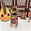 Grammofono in miniatura con mobiletto 1:12 Giradischi per accessori diorama