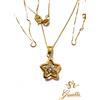 Collana Catenina 45cm ORO GIALLO Punto Luce con Stella ORO 18 KT 750% List 285€