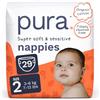 Pura Pannolini per Bambini Taglia 2, 29 pezzi, 3-6 kg, Pelle Sensibile e Ipoallergenica, Senza Tossine*, Blowout Blocker™, Indicatore di Bagnato, Fino a 12h Protezione Perdite