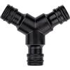BLACK+DECKER Giunto per tubo da giardino, 3 vie, 7 x 6 x 2,1 cm, nero