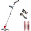 IKRA tagliabordi IART 1224 incl batteria, caricabatterie e 20 lame in nylon | Leggero (1,5 kg), taglio 24 cm, impugnatura regolabile in 4 posizioni, a batteria, compatibile con batterie IKRA 12 V