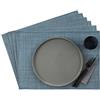 APS 60041 - Set di 6 tovagliette in plastica, PVC, resistenti al calore, antiscivolo, lavabili, impermeabili, colore: azzurro e bianco