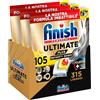 Finish Ultimate PLUS Infinity Shine Pastiglie Lavastoviglie al Limone, 315 Caps