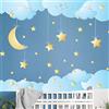 Ambiance Sticker Adesivi murali per bambini - Decorazione cameretta bambino - Adesivo da parete per cameretta bambini - Adesivo da parete stelle e nuvole nel cielo - H60 x L90 cm