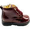 walkey scarpe da bambina in pelle verniciata eleganti festa stivaletto bimba bordeaux