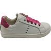 walkey scarpe da ginnastica bambina sneakers basse in pelle bimba bianche e fucsia