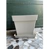 Plastecnic VASO +SOTTOVASO MY MOOD QUADRO 25cm Bianco Pietra