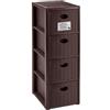 STEFANPLAST spa Cassettiera in Plastica Elegance slim 4 cassetti moka 30 x 40 x 80 cm