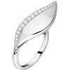 Liu Jo Luxury Anello Donna Argento e Zirconi Foglia Misura 16 Morellato - SAKH38016