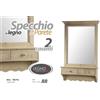 GC SPECCHIO DA PARETE PENSILE 2 CASSETTI LEGNO SPECCHIERA CLASSICA MODERNO 88*57 cm