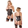 Cottelli Collection body intimo nero lingerie sexy donna a perizoma con strass seno aperto black