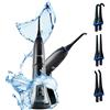 Boston Tech Aquapik 500, Idropulsore Dentale Portatile, Design Unico Deformabile Tanica d'acqua rimovibile. Irrigatore Dental Ricaricabile per Viaggi e Ufficio. 3 beccucci, 4 potenze, impermeabile IPX7 (Nero)