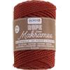 Glorex 5 1007 32 - Corda per macramè 3 mm, 250 g, Terracotta, Lunghezza 63 m, ritorta, Filato Tessile in 60% Cotone, 40% Viscosa, per Uncinetto, Maglia, annodatura e Design Tessile