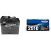Brother DCPL2665DW Multifunzione Laser B/N, 34 ppm in BUNDLE con TN2510 Toner originale, fino a 1200 pagine
