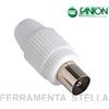 FANTOM 2 SPINA CONNETTORE TV Ø 9,5 mm VOLANTE BIANCA TELEVISIONE ANTENNA TERRESTRE