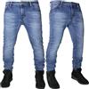Jeans uomo Denim elasticizzato Slim fit pantaloni chiari casual 5 tasche 722
