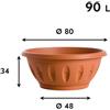 bama Vaso Basso Tondo Esterno Piante Fiori da Balcone Fioriera Rotonda con Sottovaso