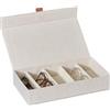 LOVE !T STORE !T LOVE IT STORE IT Premium Custodia Occhiali in Lino, beige | Astuccio per occhiali da vista e da sole, 5 scomparti, chiusura magnetica, 30 x 17 x 6 cm