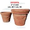 Toscana 2 Vasi vaso in terracotta toscana originale cm 40 e 50 festonato lavorato arredo