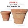 Toscana 2 Vasi vaso in terracotta toscana originale cm 40 e 50 liscio arredo giardino