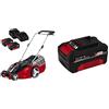 Einhelleinhell 3413130 Kit Tagliaerba A Batteria Ge-Cm, 43 Li M, Rosso, Nero &Einhell 4511396 Batteria Ricaricabile Agli Ioni Di Litio, 4000 Mah, 18 V, Nero, Rosso, 4,0 Ah