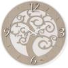 Orologio da parete d.50 cm moderno in legno rovere chiaro taglio laser AB006