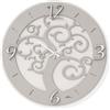 Orologio da parete d.50 cm moderno in legno grigio chiaro taglio laser AB007