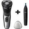 Philips Rasoio Elettrico 3 Testine Rotanti Kit con Rifinitore Philips S3143/02 Ricaricab