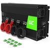 Green Cell 2000W/4000W 12V 220V/230V Onda Pura Inverter Invertitore di Tensione Fotovoltaico DC AC per Camper Auto Convertitore di Potenza, Trasformatore sinusoidale Pura Porta USB per Batteria Auto