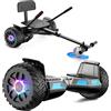SISIGAD Hoverboard go Kart Seat,8.5 Off Road Hoverboards with LED Lights, All Terrain Hoverboards, Self Balancing Scooter with Bluetooth Speaker,Music Hoverboard and Kart Bundle