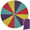 Relaxdays Ø 6m Gioco Paracadute Arcobaleno, 12 Maniglie, Telo Ludico per Bambini, Giocattolo Didattico XXL, Multicolore, Poliestere