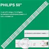 KIT 4 BARRE STRIP 11 LED TV PHILIPS GJ-2K19-D3X3-500-D411-V2, 20BZ11D0B338BL01D