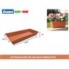 SOTTOVASO RETTANGOLARE CM.60 TERRACOTTA FIORI PIANTE