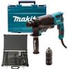 Makita MARTELLO TASSELLATORE SDS-PLUS MAKITA HR2630TX12 800W 2,4JOULE 3 FUNZIONI 17 ACC