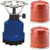 Fornello cucina a gas con 2 bombolette da viaggio per tenda campeggio boy scout