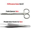 MEDSPO Kit Rimozione Sutura Levapunti Forbici Spencer Pinzetta Adson 1X2 Denti Set di 2