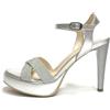 NERO GIARDINI SCARPE DONNA SANDALI ELEGANTI CON TACCO ALTO E410102DE ARGENTO