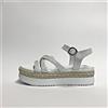 NERO GIARDINI SCARPE DONNA SANDALI CON ZEPPA MEDIA E307820D BIANCO PELLE