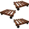 cosedacasa Carrello per piante pesanti set3 Sottovaso 25x25cm in legno con ruote porta vaso