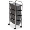 Carrello grigio da bagno 4 cestini con ruote slim salvaspazio carrellino porta o